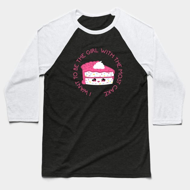 Kawaii Cake Baseball T-Shirt by BonesAndStitches